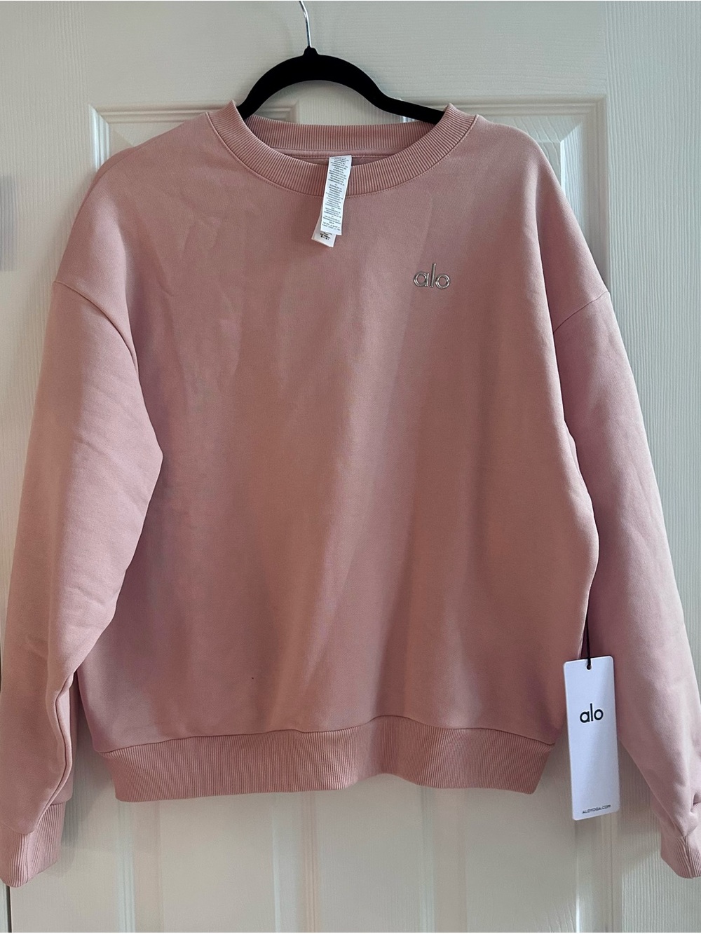 ALO Yoga Pink Quartz Crewneck Pullover Sweatshirt